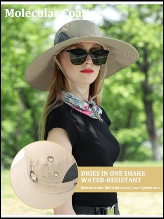 Wide Brim Sun Hat UPF 50+ Safari Hiking Fishing Outdoor Adventure Adjustable main image 4